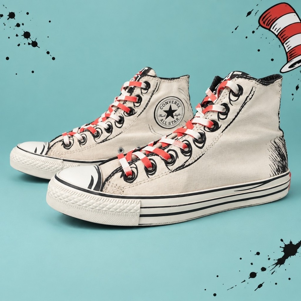 CONVERSE All Star X Dr Suess Cat In The Hat Chuck Taylor Hi High Top M's 8/W' 10